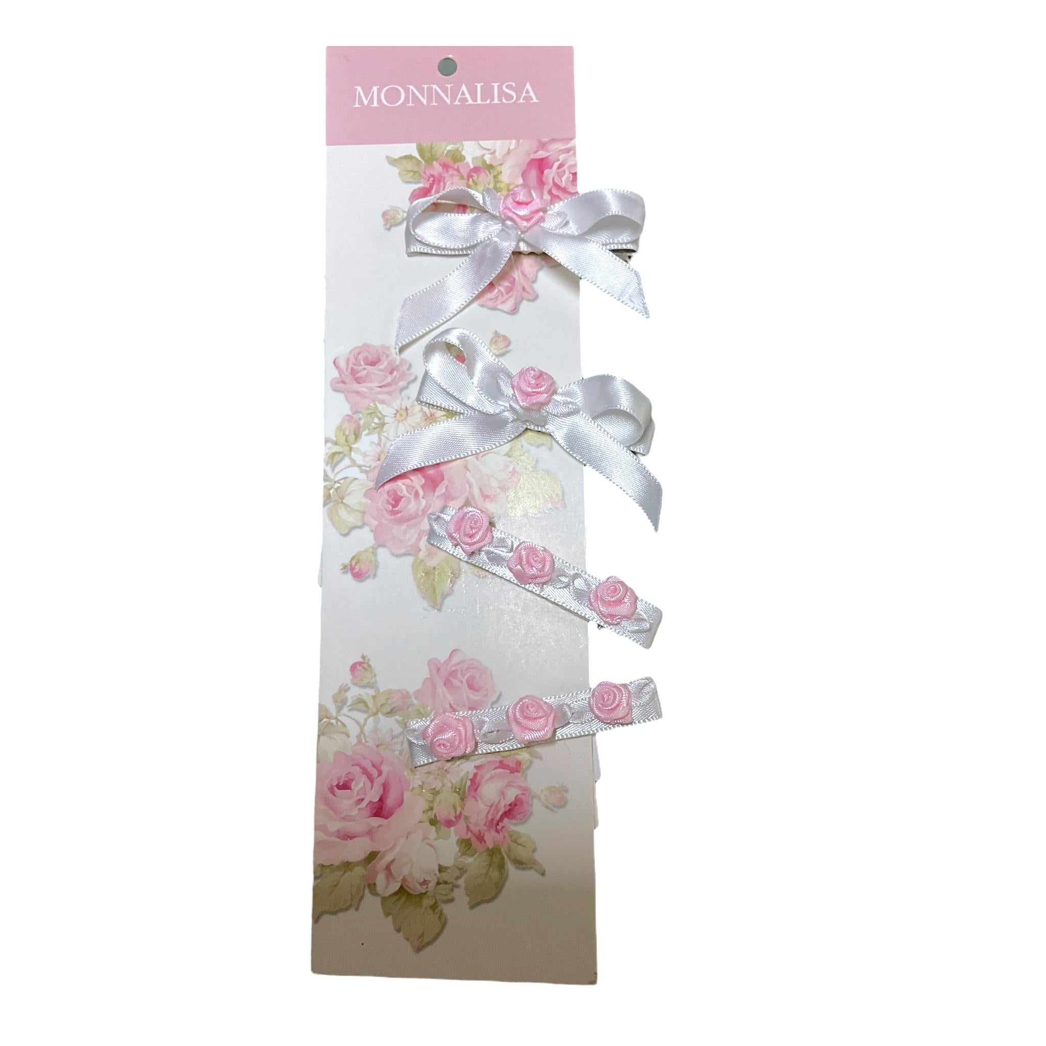 Monnalisa Set 4 Fermagli per Bambina 73E000 BIANCO MONNALISA 