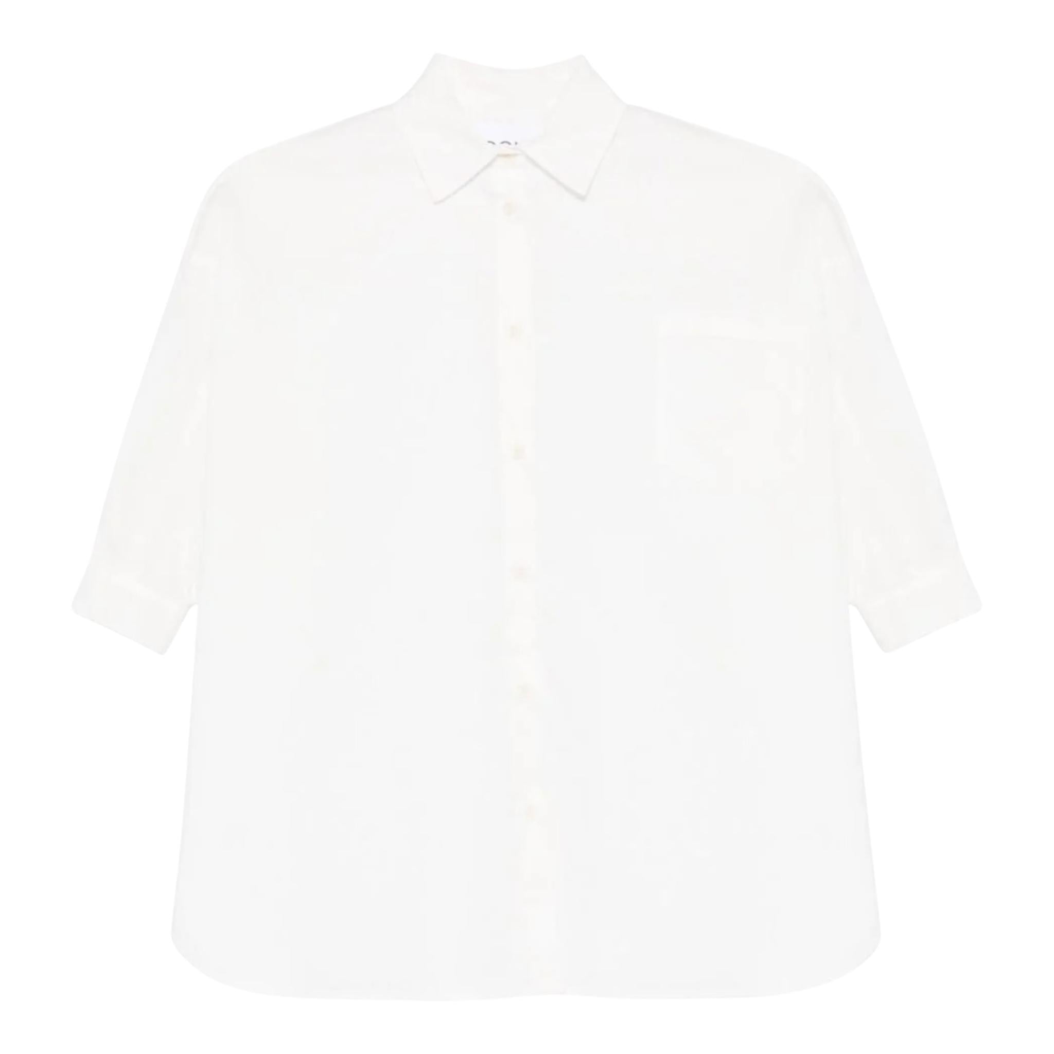 Dou Dou Camicia Tinta Unita Manica Lunga per Bambina DW1A20X BIANCO DOU DOU 