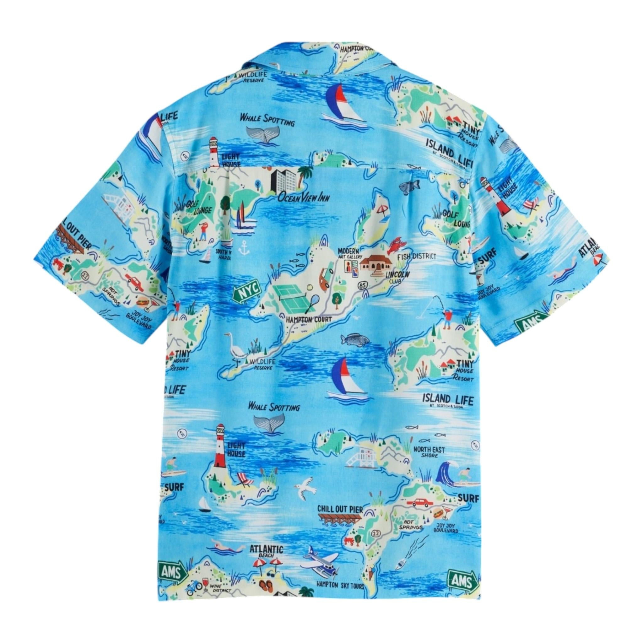 Scotch & Shrunk Camicia Mezza Manica Tinta Unita con Fantasia per Bambino 180547 AZZURRO SCOTCH & SHRUNK 