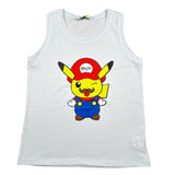 Mousse Canotta Tinta Unita con Stampa per Bambino PIKAMARIOX BIANCO MOUSSE 