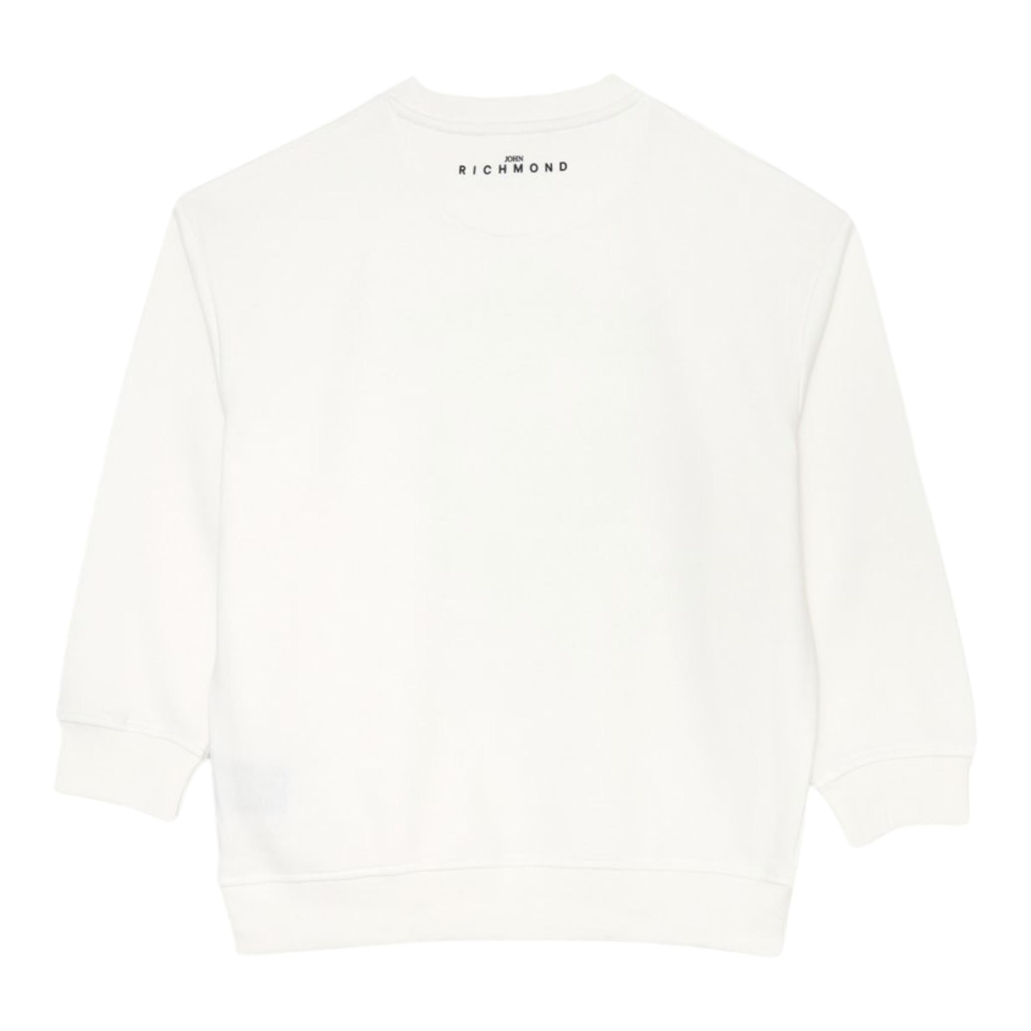 John Richmond Felpa Chiusa Girocollo Tinta Unita con Stampa per Neonato RBP25054FEN BIANCO JOHN RICHMOND 