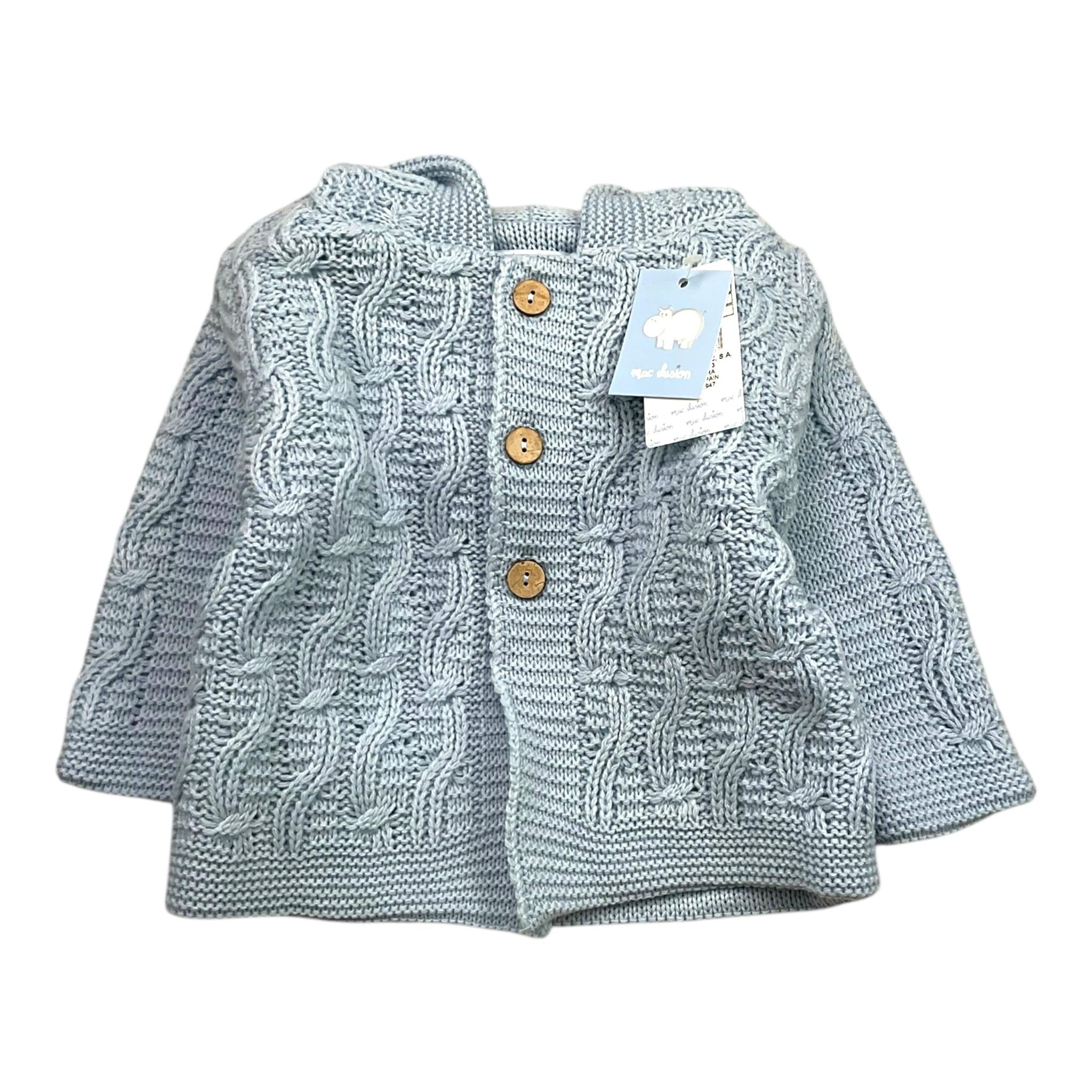 MAC ILUSIO'N cardigan tinta unita con cappuccio Azzurro per Neonato 9091 AZZURRO MAC ILUSIO'N 