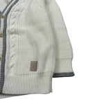 Eleventy Cardigan Tinta Unita con Pofili In Contrasto per Bambino EW9P50X BIANCO ELEVENTY 