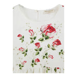 Monnalisa Camicia Manica Lunga Tinta Unita Stampe Rose per Bambina 717302 PANNA MONNALISA 