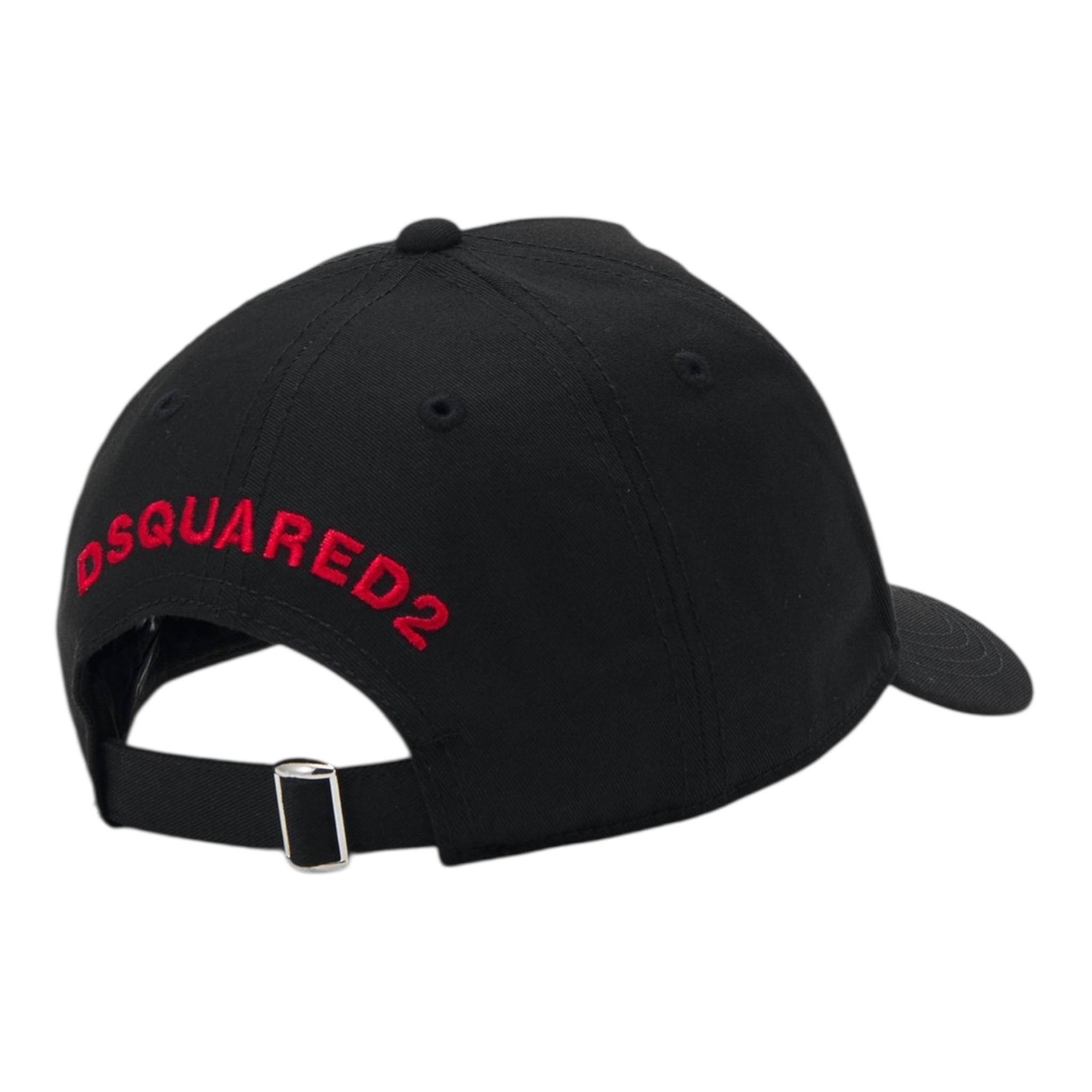 Dsquared2 Berretto Tinta Unita con Stampa Logo per Bambino DQ2195 NERO DSQUARED2 