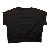 Hinnominate Einfarbiges T-Shirt mit Rundhalsausschnitt und schwarzem Gummizug für Mädchen