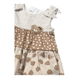 Mayoral Abito Bicolore con Fantasia A Pois per Neonata 1868 BIANCO/MARRONE MAYORAL 