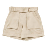 Twinset Short Einfarbig Mit Elastischer Taille Beige Für Mädchen