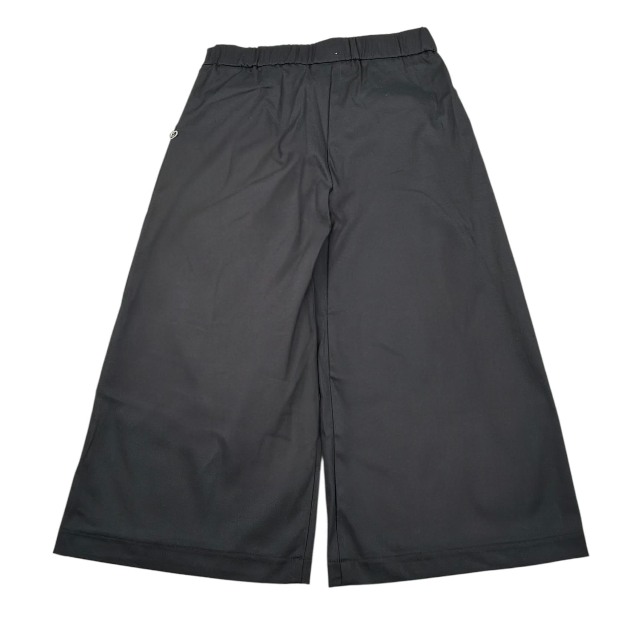 Please Pantalone Tinta Unita Modello A Palazzo per Bambina PHP4132G73 NERO PLEASE 