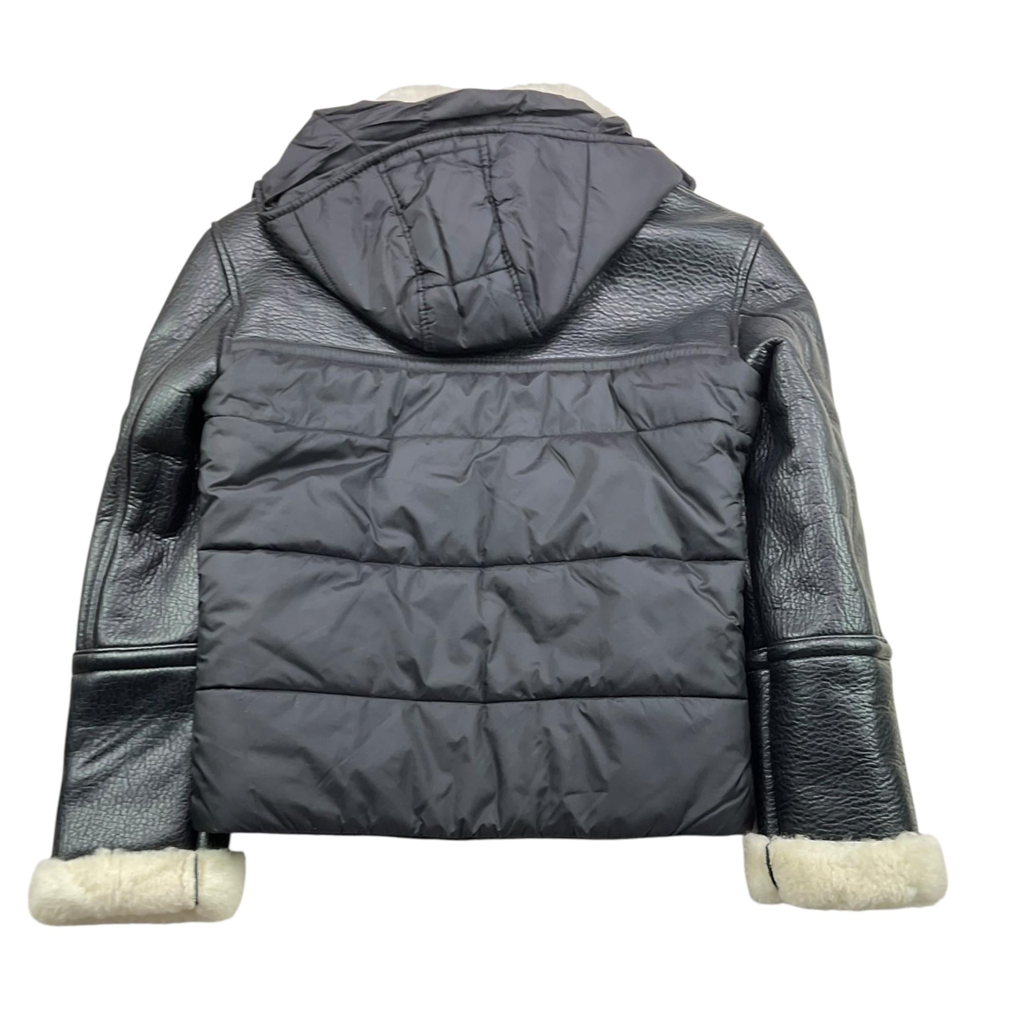 YES LONDON giubbino tinta unita in ecopelle modello e tessuto montone Nero per Bambino GIU1408 NERO YES LONDON 