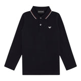 Emporio Armani Polo Tinta Unita con Bottoni per Bambino 8N4FB5 NERO EMPORIO ARMANI 