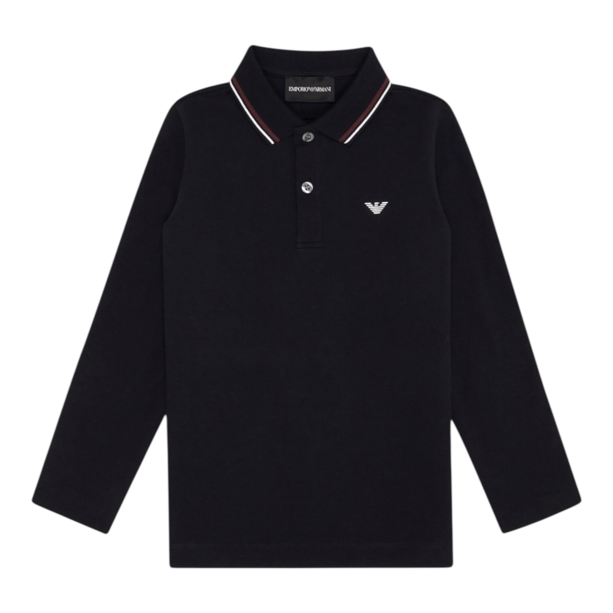 Emporio Armani Polo Tinta Unita con Bottoni per Bambino 8N4FB5 NERO EMPORIO ARMANI 