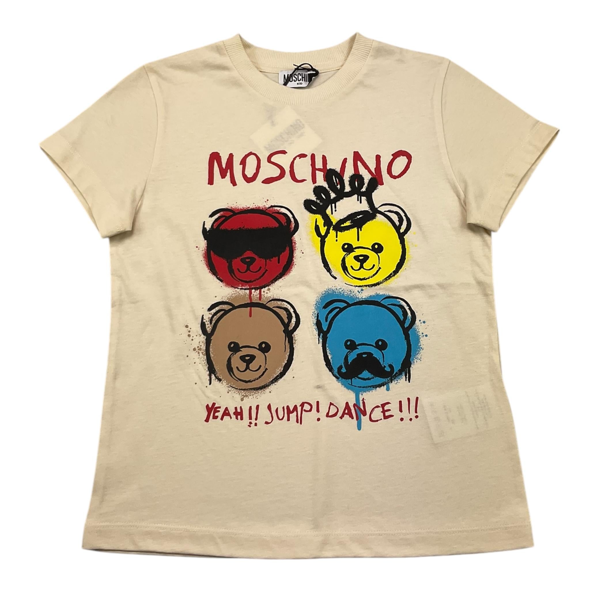 MOSCHINO t-shirt tinta unita con stampa Beige per Bambino HSM058 BEIGE MOSCHINO 