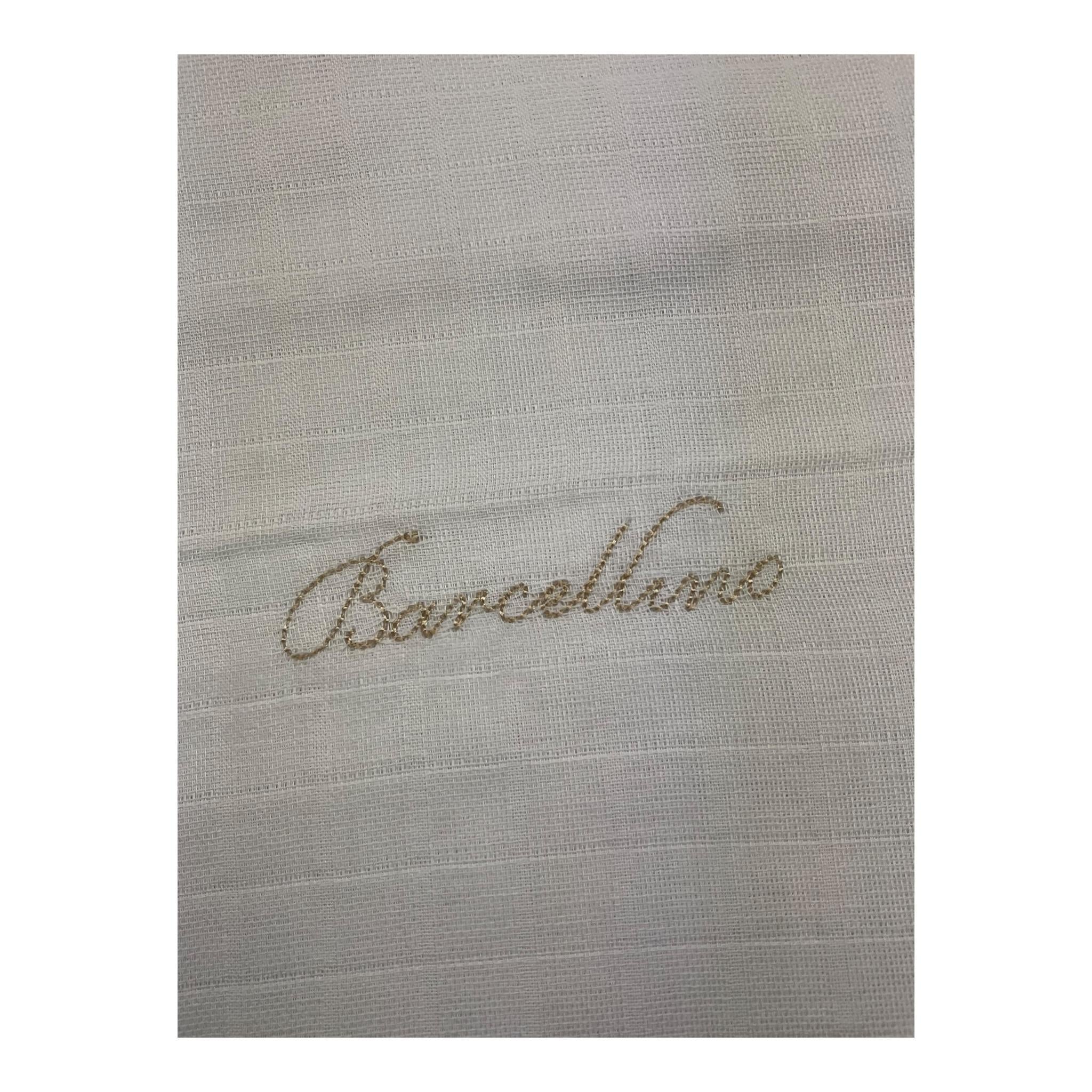 BARCELLINO set 3pz tinta unita con ricami Bianco per Neonato 1273AI BIANCO BARCELLINO 