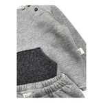 TEDDY E MINOU completo 2 pezzi felpa-pantalone tinta unita Grigio per Neonato I24CP056M0131X GRIGIO TEDDY E MINOU 