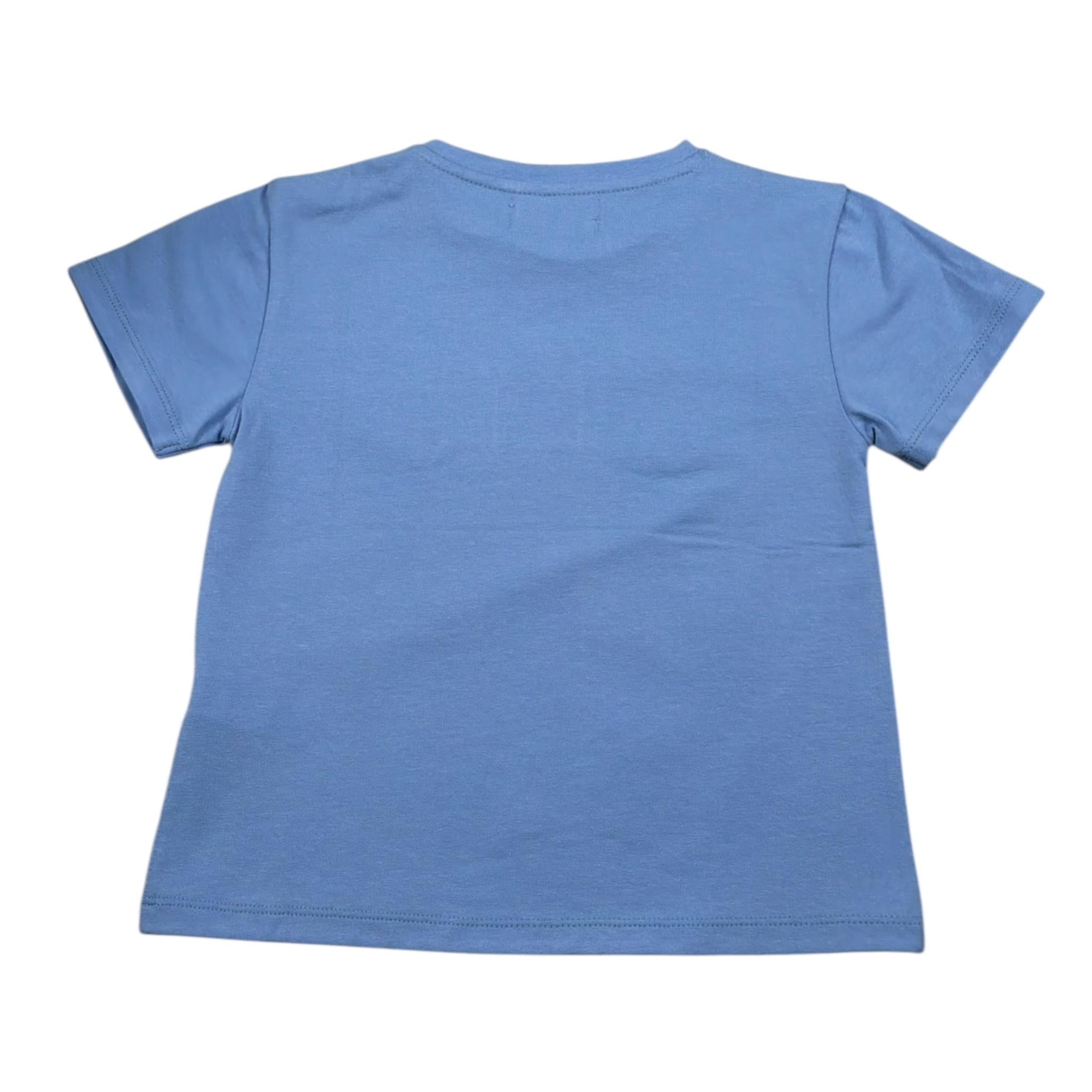 Malvi & Co T-Shirt Tinta Unita con Stampa per Neonato S25B206CAJJ AZZURRO MALVI & CO 