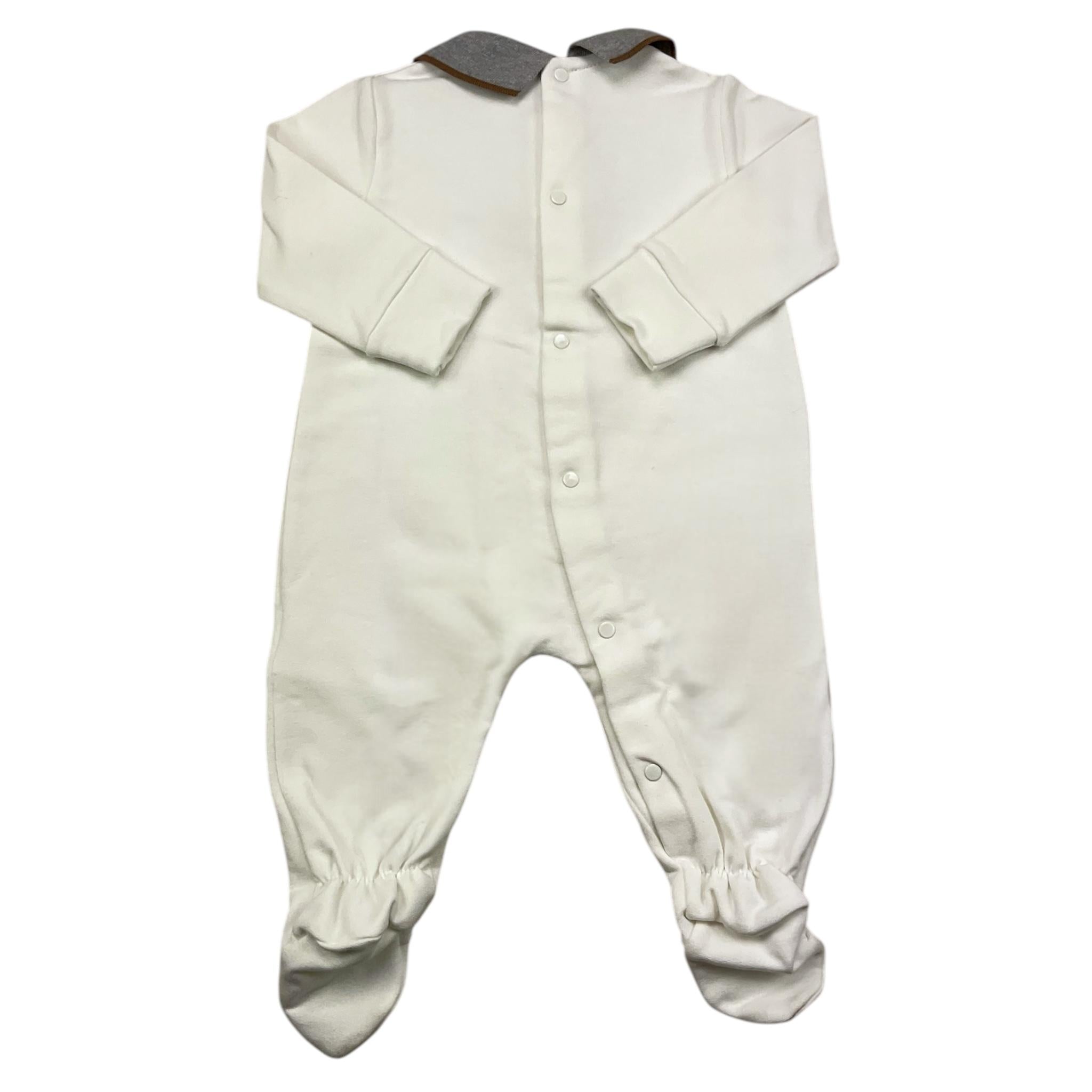 LE BEBE' tutina manica lunga tinta unita con stampa Bianco per Neonato LBB4714 BIANCO LE BEBE' 