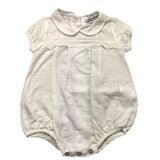 Babidu Einfarbiger, cremefarbener Strampler mit halben Ärmeln für Babys