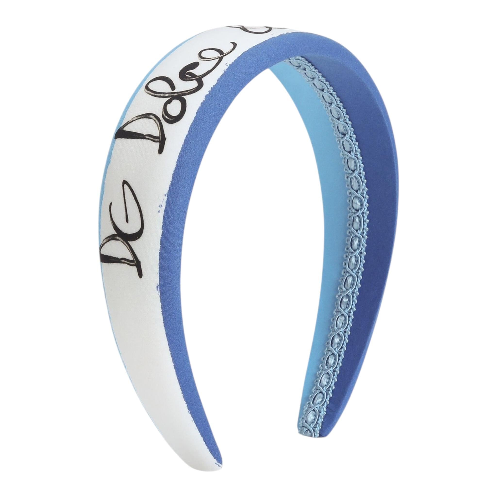 Dolce & Gabbana Cerchietto Tinta Unita con Logo per Bambina LB3L54 BIANCO DOLCE & GABBANA 