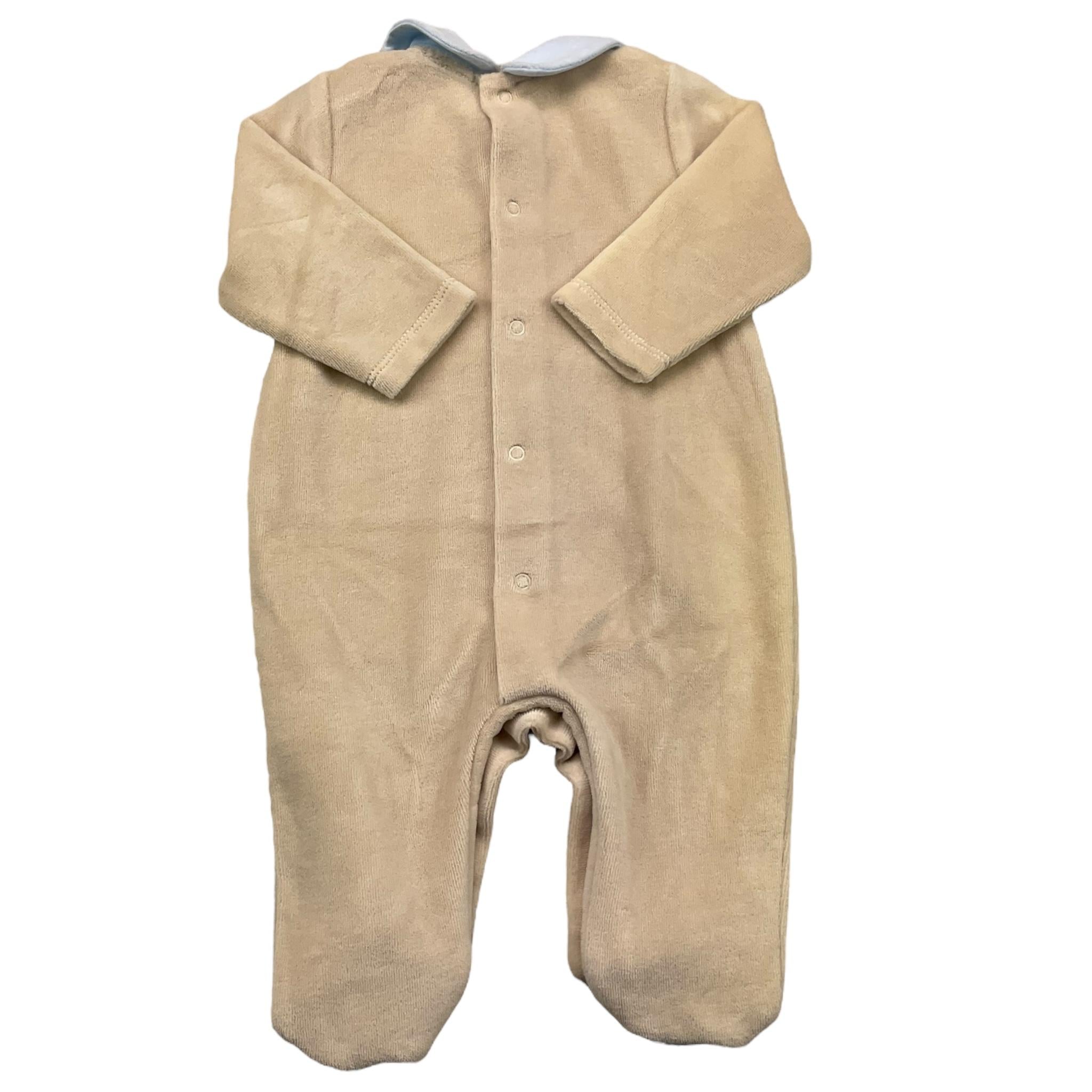 LE BEBE' tutina manica lunga in ciniglia tinta unita Beige per Neonato LBB5081 BEIGE LE BEBE' 