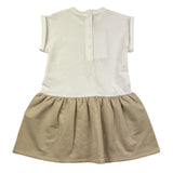 Chicco Halbarmkleid mit Kontrastrock Weiß/Beige für Neugeborene