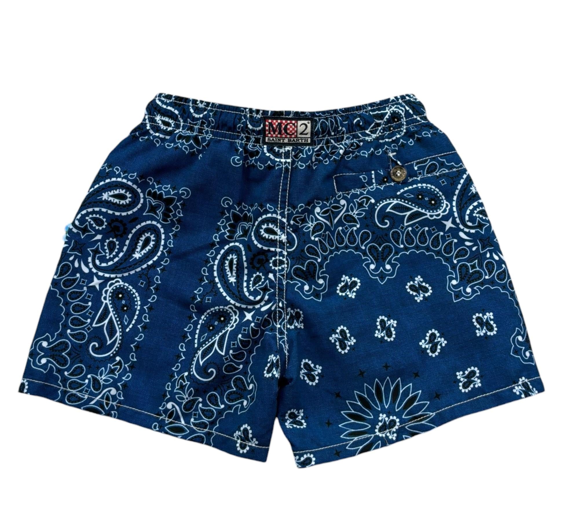 Saint Barth Costume Tinta Unita Stampa Fantasia per Bambino CAPRESEJR BLU SAINT BARTH 