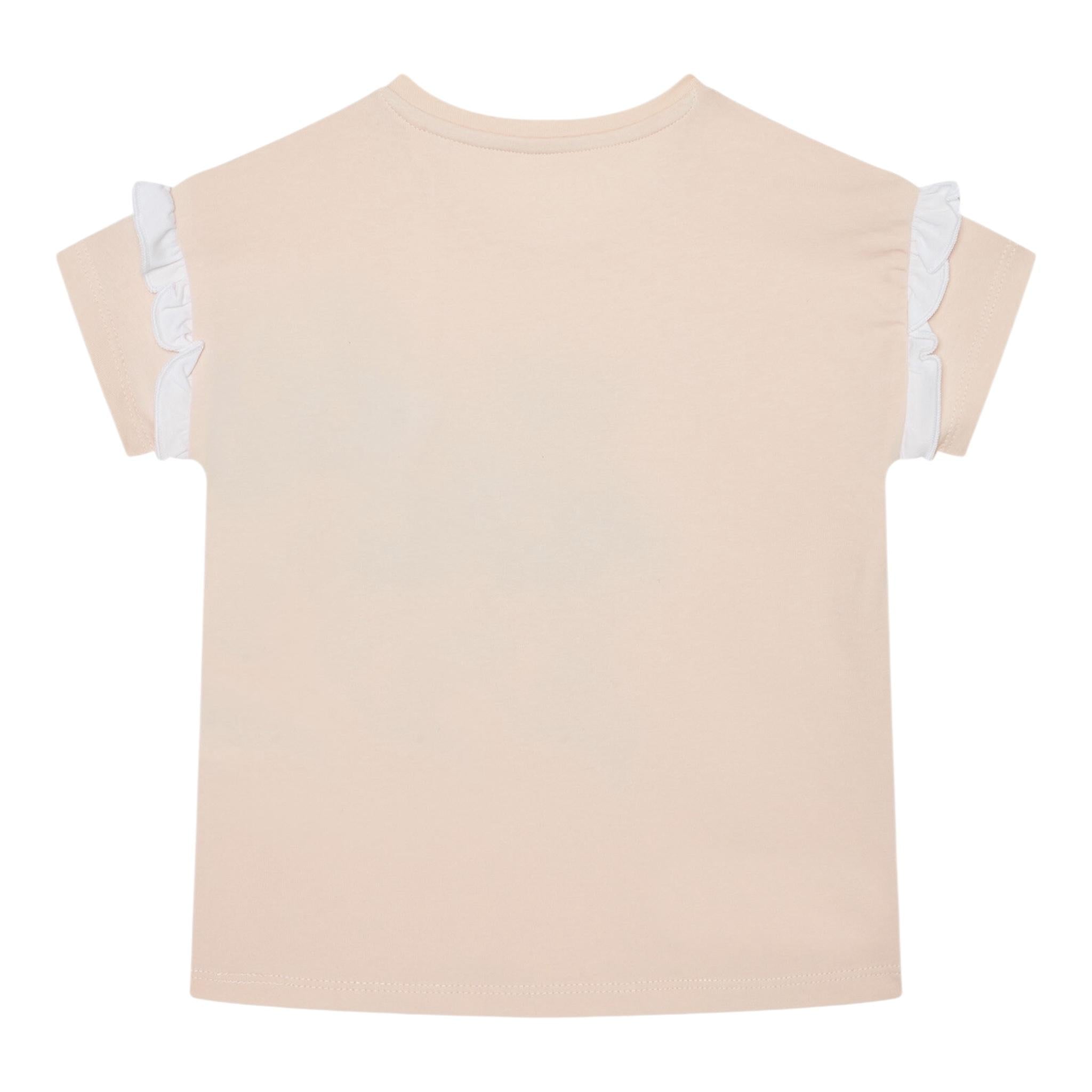 Guess T-Shirt Girocollo Tinta Unita con Stampa per Bambina K5RI12K6YW4XXJ ROSA GUESS 