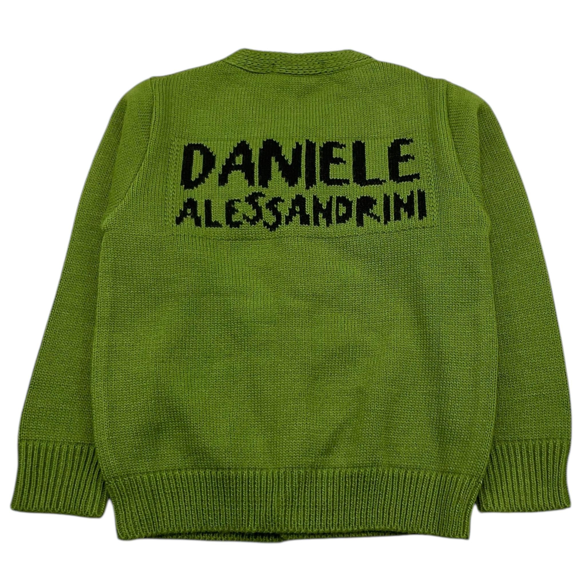DANIELE ALESSANDRINI cardigan tinta unita con logo Verde per Bambino 1291W00060 VERDE DANIELE ALESSANDRINI 