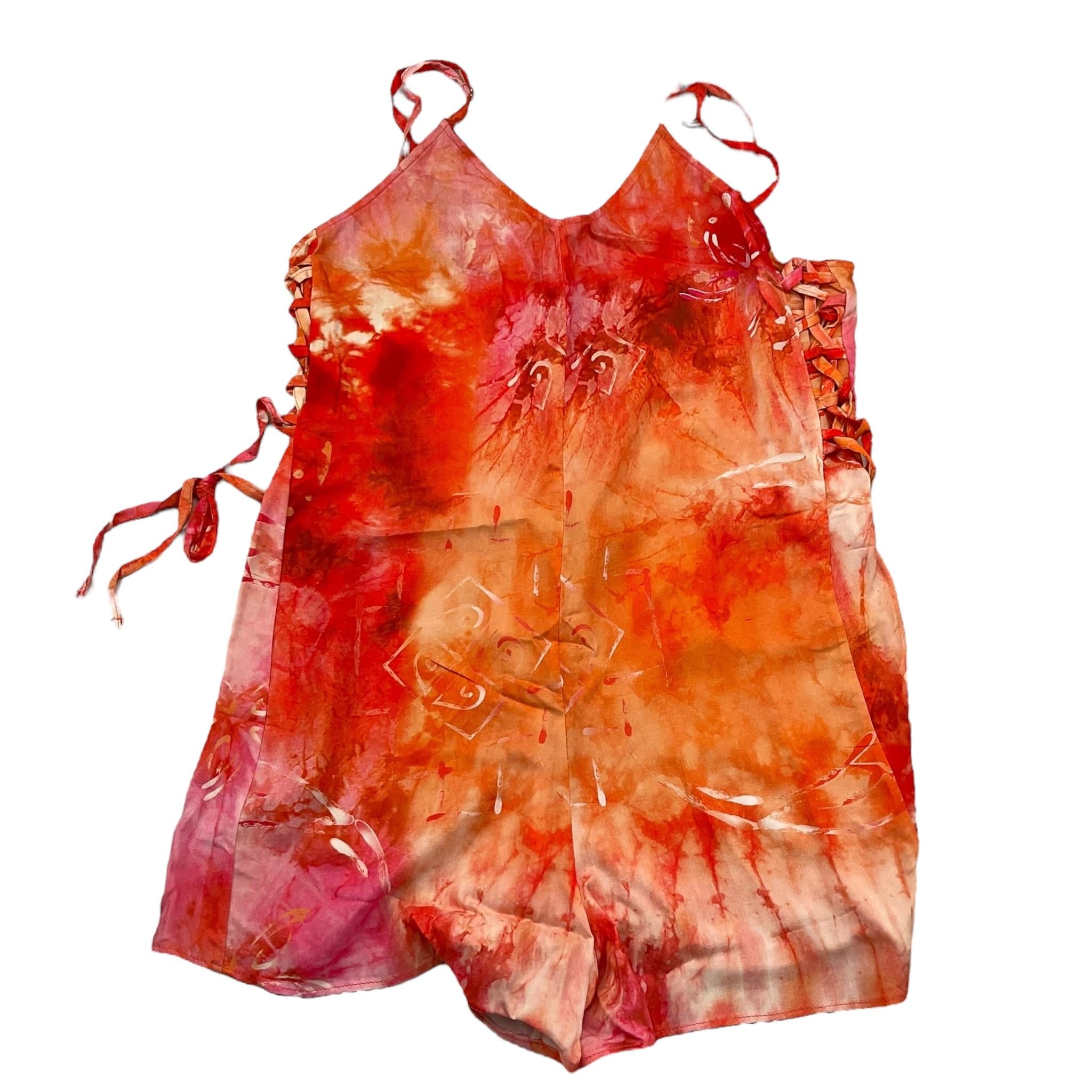 Mefui Tuta Intera Bretelline Stampa Fantasia per Bambina MJ251533 ARANCIONE MEFUI 