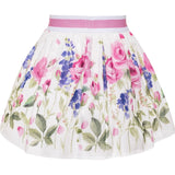 Monnalisa Gonna Tinta Unita Fantasia Floreale per Bambina GNMN BIANCO MONNALISA 