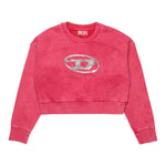 Diesel Felpa Chiusa Girocollo Tinta Unita con Logo per Bambina J02256 FUXIA DIESEL 
