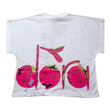 Diadora T-Shirt Rundhalsausschnitt einfarbig mit weißem Logo für Mädchen