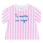 Saint Barth Abito Bicolore con Fantasia A Righe per Bambina ABY0001 BIANCO/ROSA SAINT BARTH 