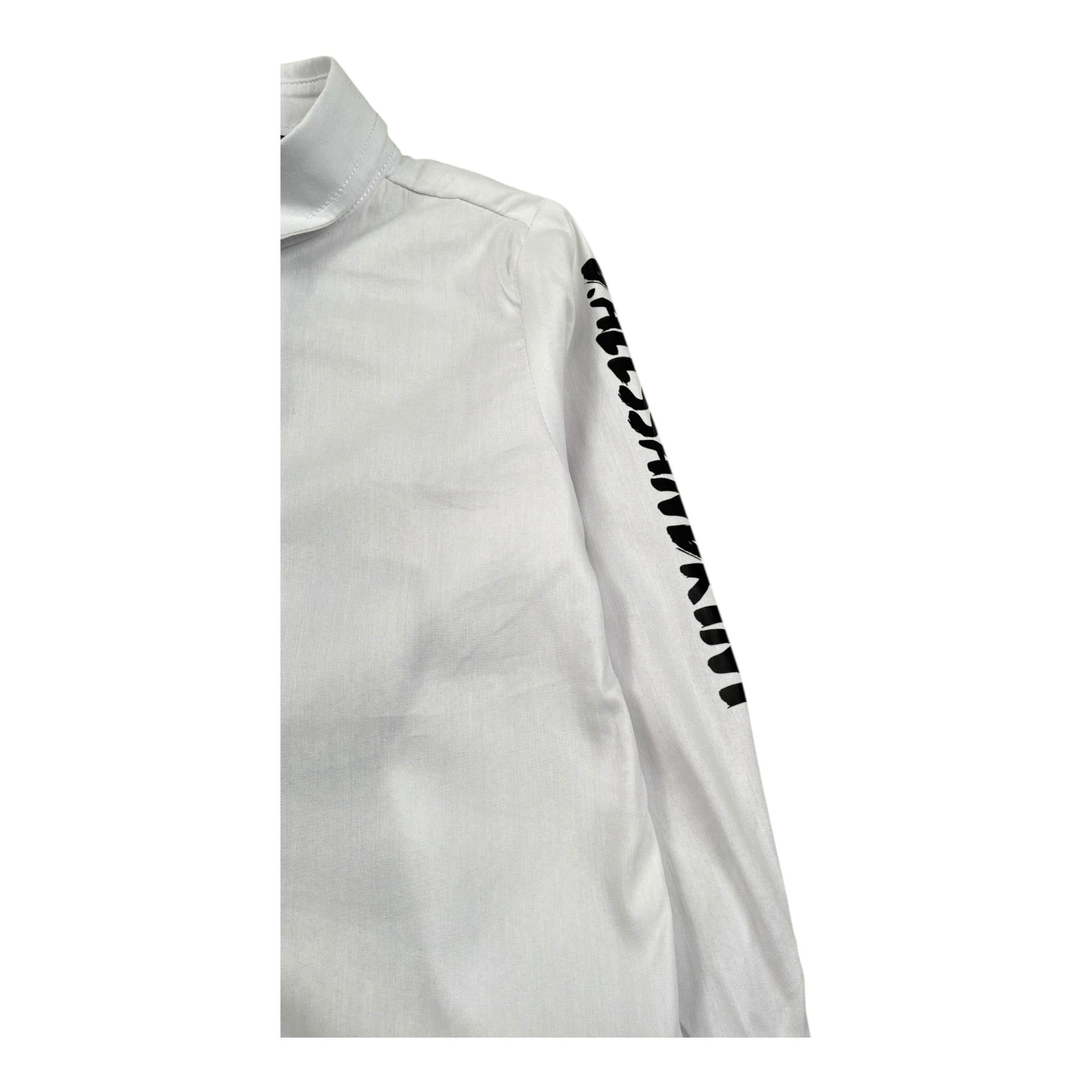 Daniele Alessandrini Camicia Manica Lunga Tinta Unita con Stampa per Neonato 1295C00110 BIANCO DANIELE ALESSANDRINI 