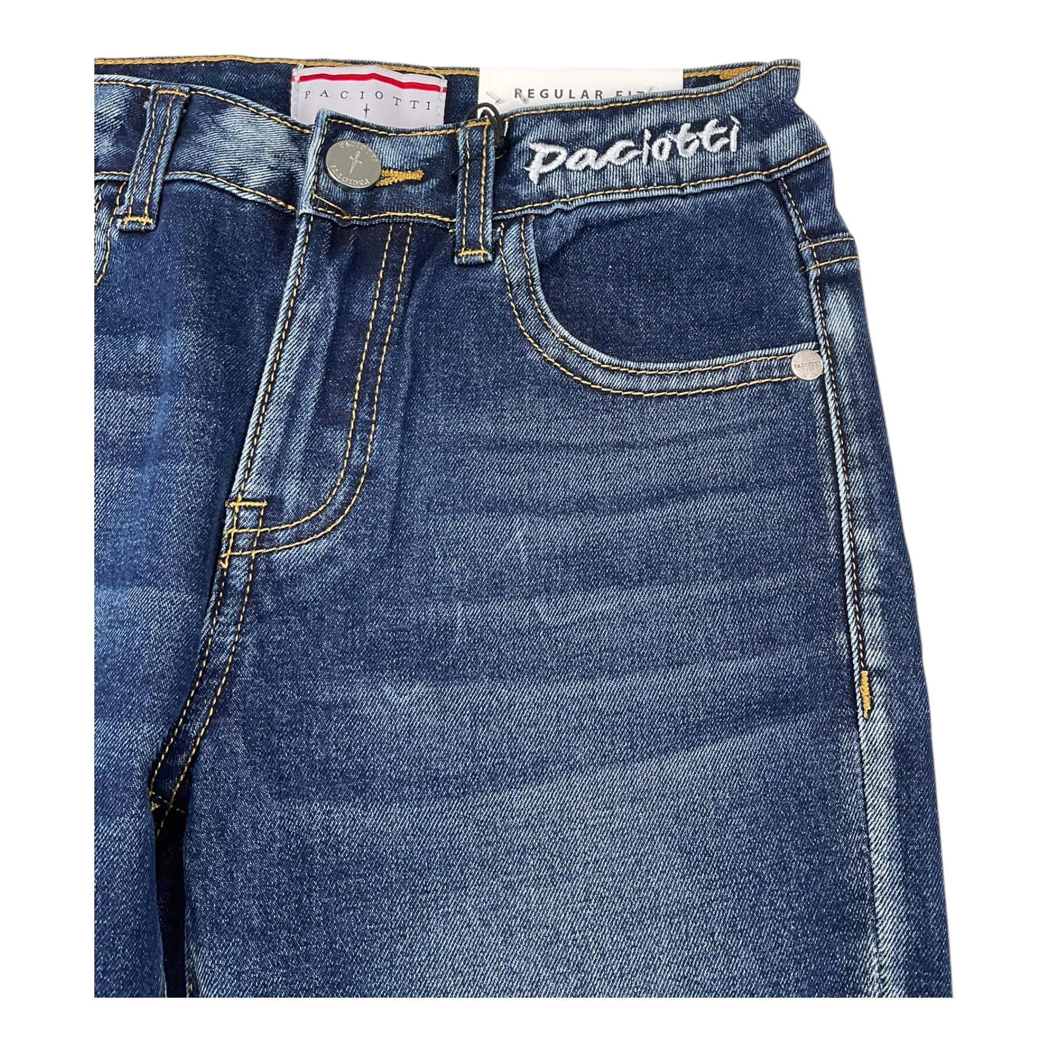 CESARE PACIOTTI jeans tinta unita con girovita regolabile Blu per Bambino OTO5362J BLU CESARE PACIOTTI 
