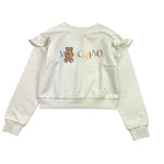 MOSCHINO felpa girocollo tinta unita con stampa Bianco per Bambina HDF06D BIANCO MOSCHINO 