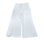 Please Pantalone Tinta Unita Modello A Palazzo per Bambina PHR8132G73 BIANCO PLEASE 