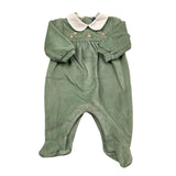 ILFAROBIMBI tutina manica lunga tinta unita in ciniglia Verde per Neonata IFN50970 VERDE ILFAROBIMBI 