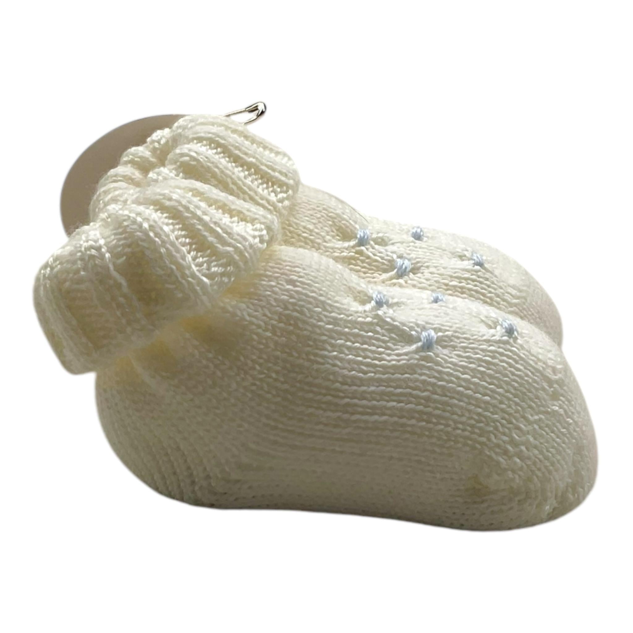 BABY LORD babbucce tinta unita con ricami in contrasto Panna per Neonato 711 PANNA BABY LORD 