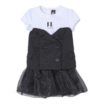 Karl Lagerfeld Abito Mezza Manica Bicolore Nero per Bambina ZW0086 NERO KARL LAGERFELD 