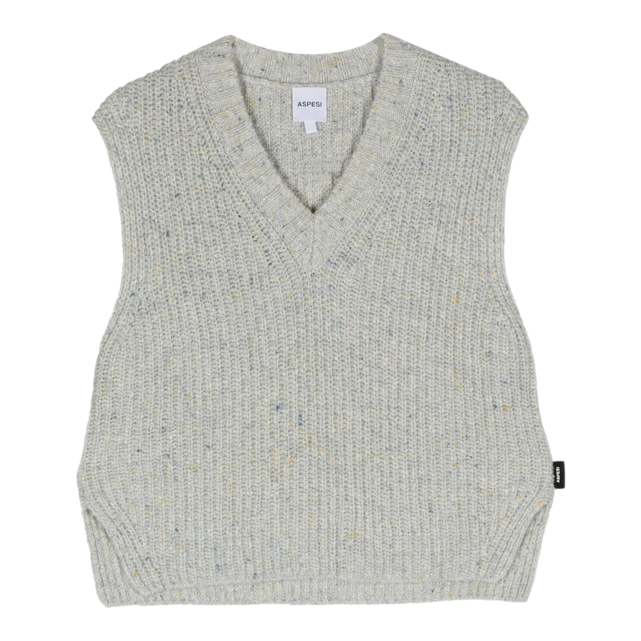 ASPESI maglia smanicata tinta unita scollo a v  Grigio per Bambino F23004GLEM904 GRIGIO ASPESI 