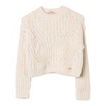 LIU JO maglia girocollo tinta unita con trafori Crema per Bambina GF4213 CREMA LIU JO 