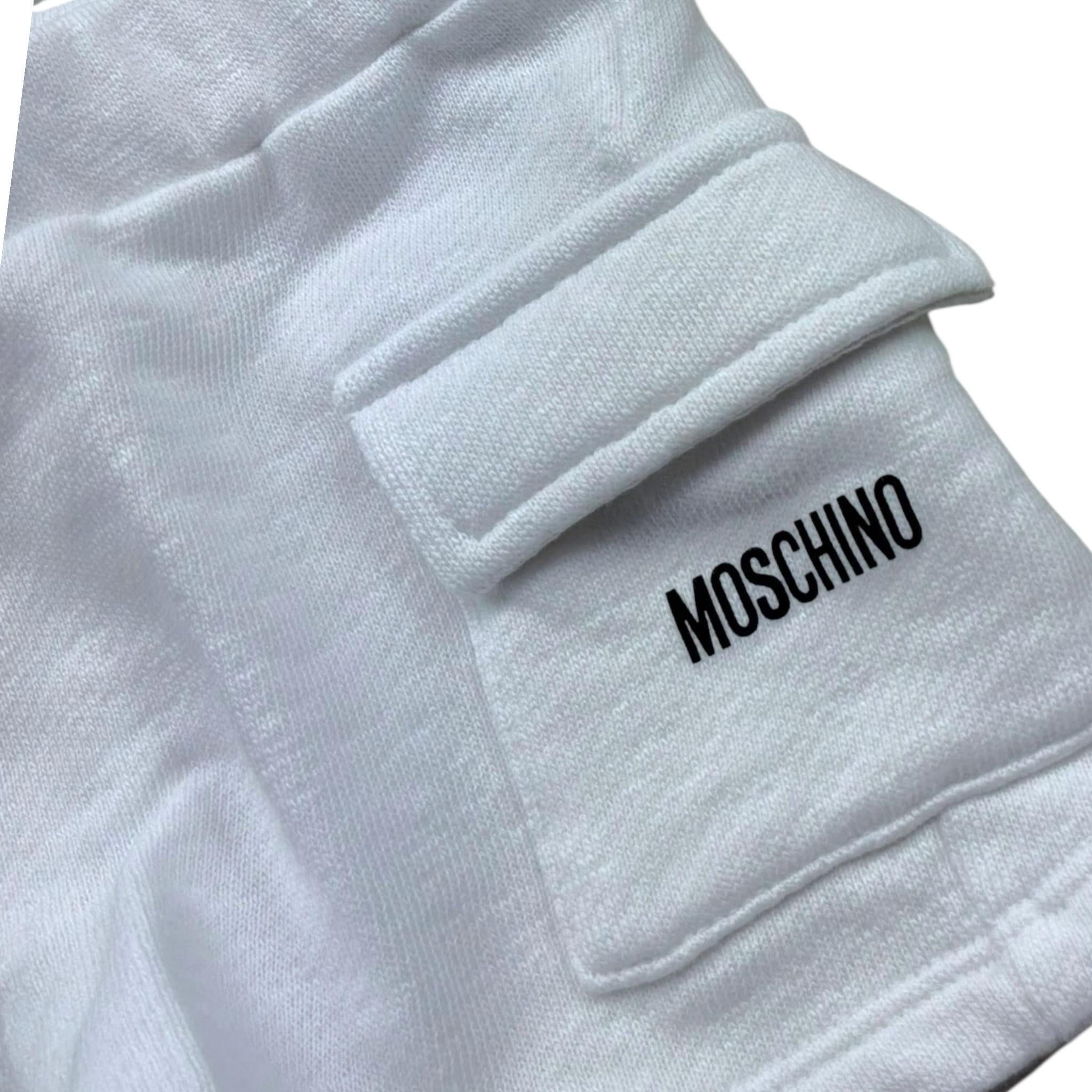 Moschino Completo 2 Pezzi T-Shirt-Bermuda Tinta Unita per Neonato MUG01WL BIANCO MOSCHINO 