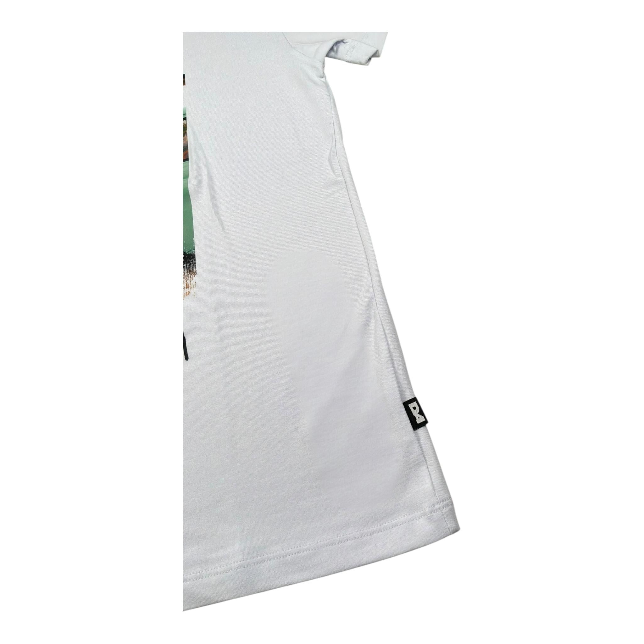 Patriot T-Shirt Girocollo Tinta Unita con Stampa In Contrasto per Bambino 1236M00226XX BIANCO PATRIOT 