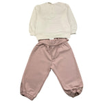 LALALU' completo 2 pezzi felpa-pantalone bicolore Bianco/rosa per Neonata CGL6N BIANCO/ROSA LALALU' 