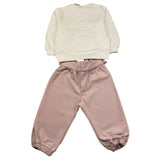 LALALU' completo 2 pezzi felpa-pantalone bicolore Bianco/rosa per Neonata CGL6N BIANCO/ROSA LALALU' 