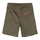 Neil Barrett Einfarbige Bermuda-Shorts mit elastischer Taille Grün für Jungen