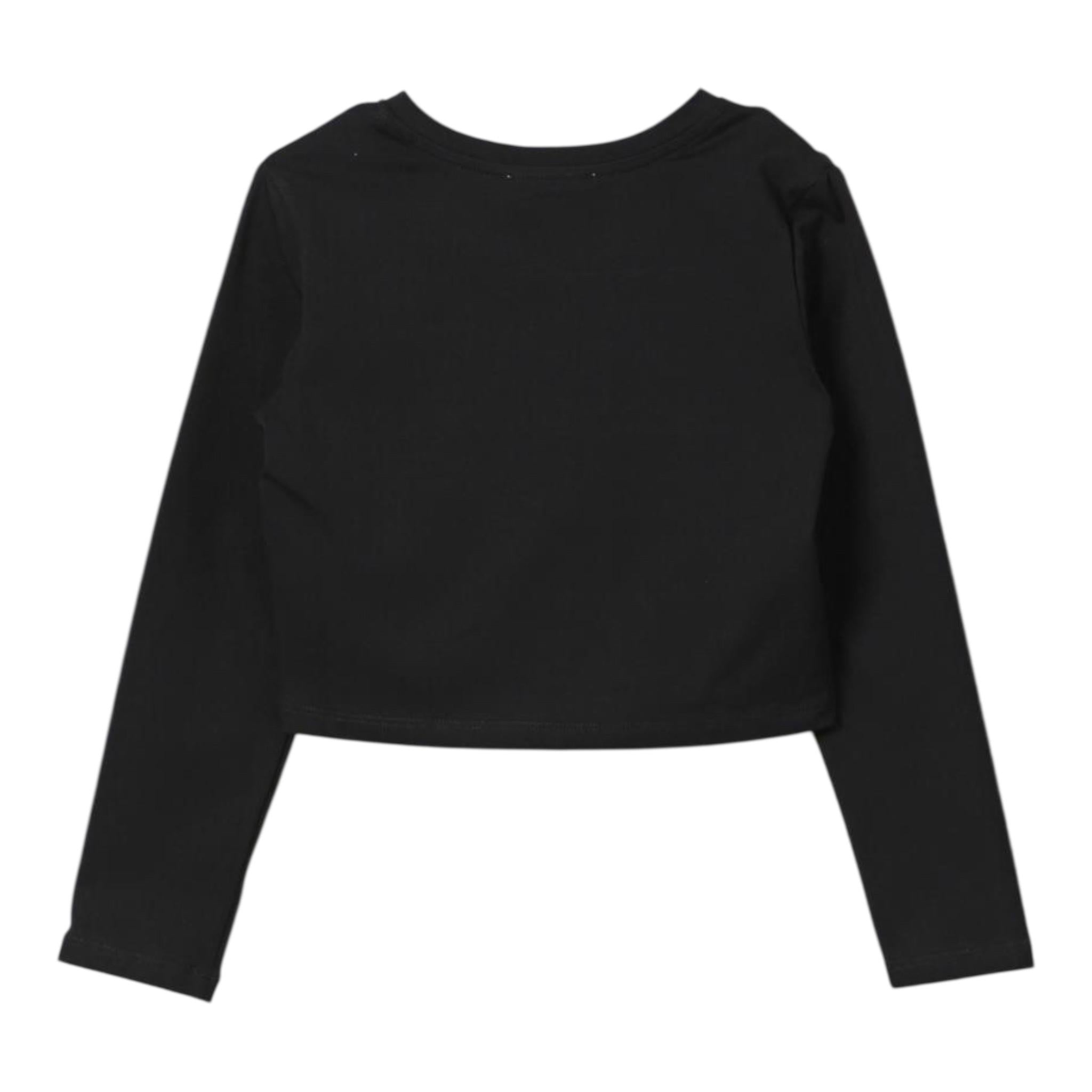TWINSET shirt girocollo tinta unita con stampa Nero per Bambina 242GJ2032XXXX NERO TWINSET 