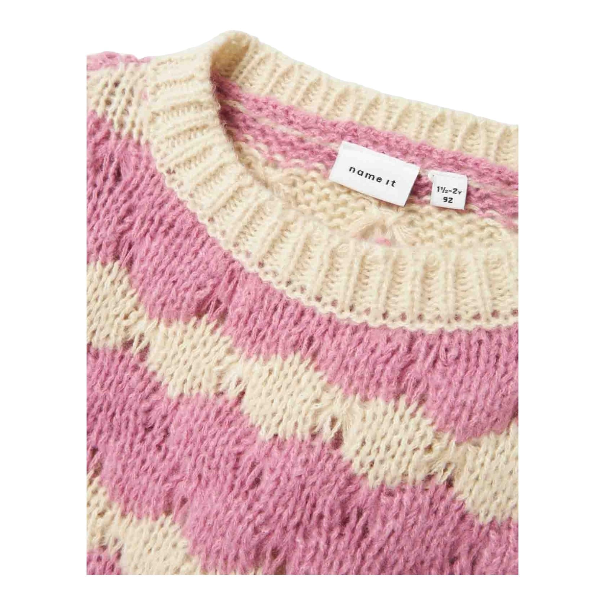 NAME IT maglia bicolore con fantasia a righe Panna/rosa per Bambina 13233150X PANNA/ROSA NAME IT 