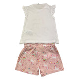 Losan 2-teiliges Set T-Shirt-Shorts zweifarbig weiß/rosa für Baby-Mädchen